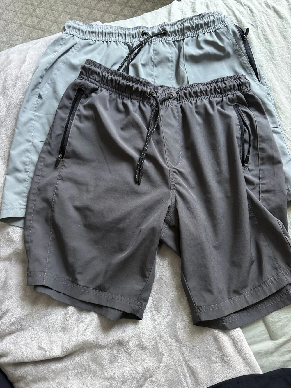 3 pairs Tony Hawk Men's Athletic Shorts in Gray and Light Gray and black